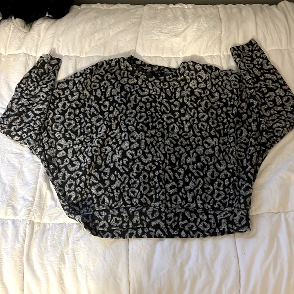 Dynamite Cheetah Print Cropped Crewneck